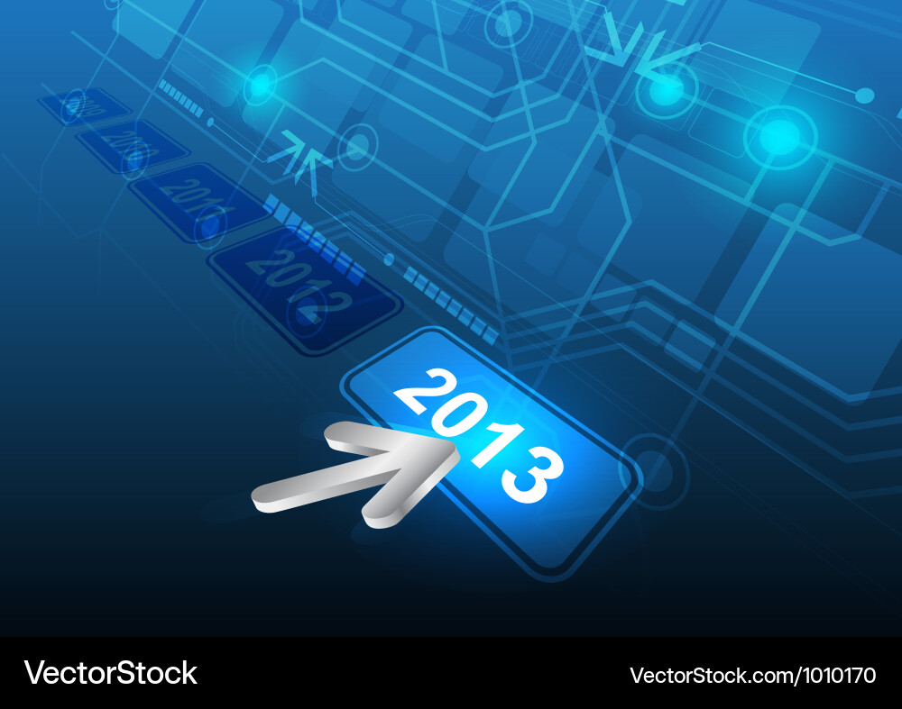 Click Button 2013 Technology vector image