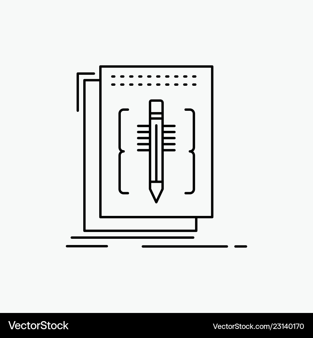 Code edit editor language program line icon Code edit editor language program line icon vector image