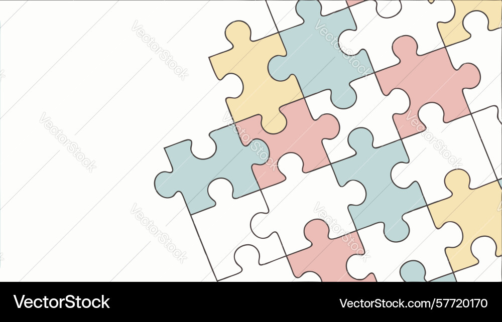 Colorful jigsaw puzzle pattern background design vector image