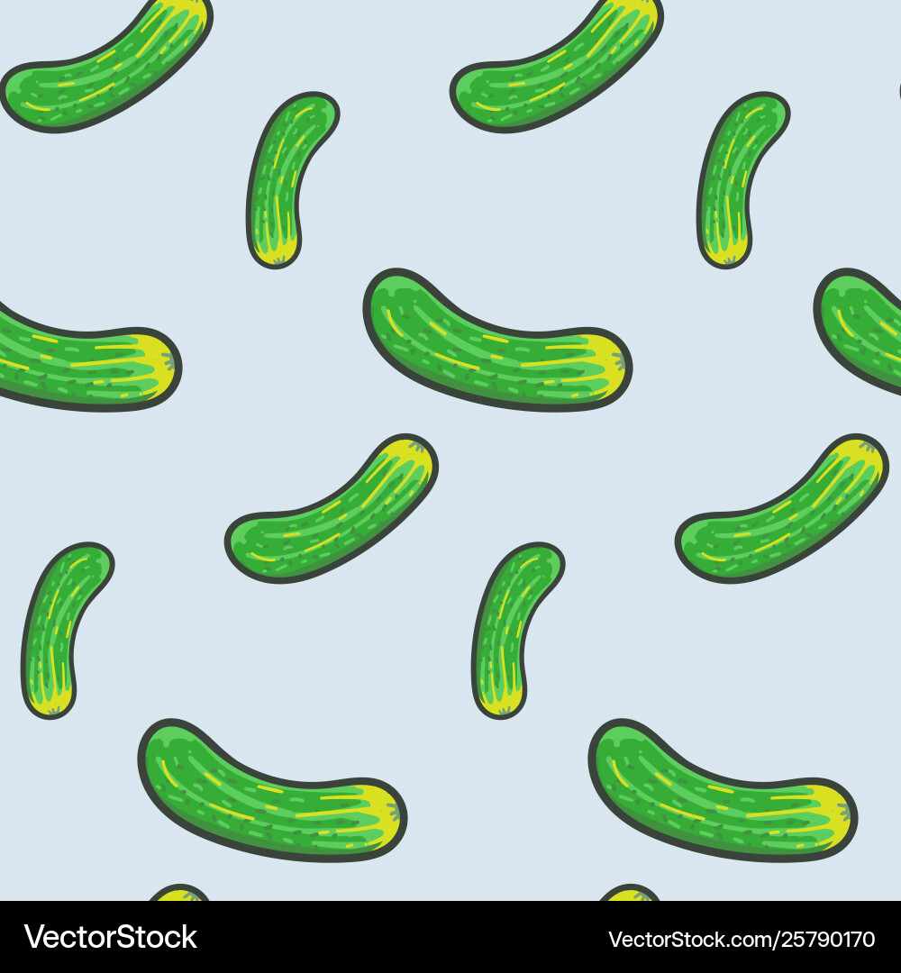 Cucumbers background seamless pattern vector image