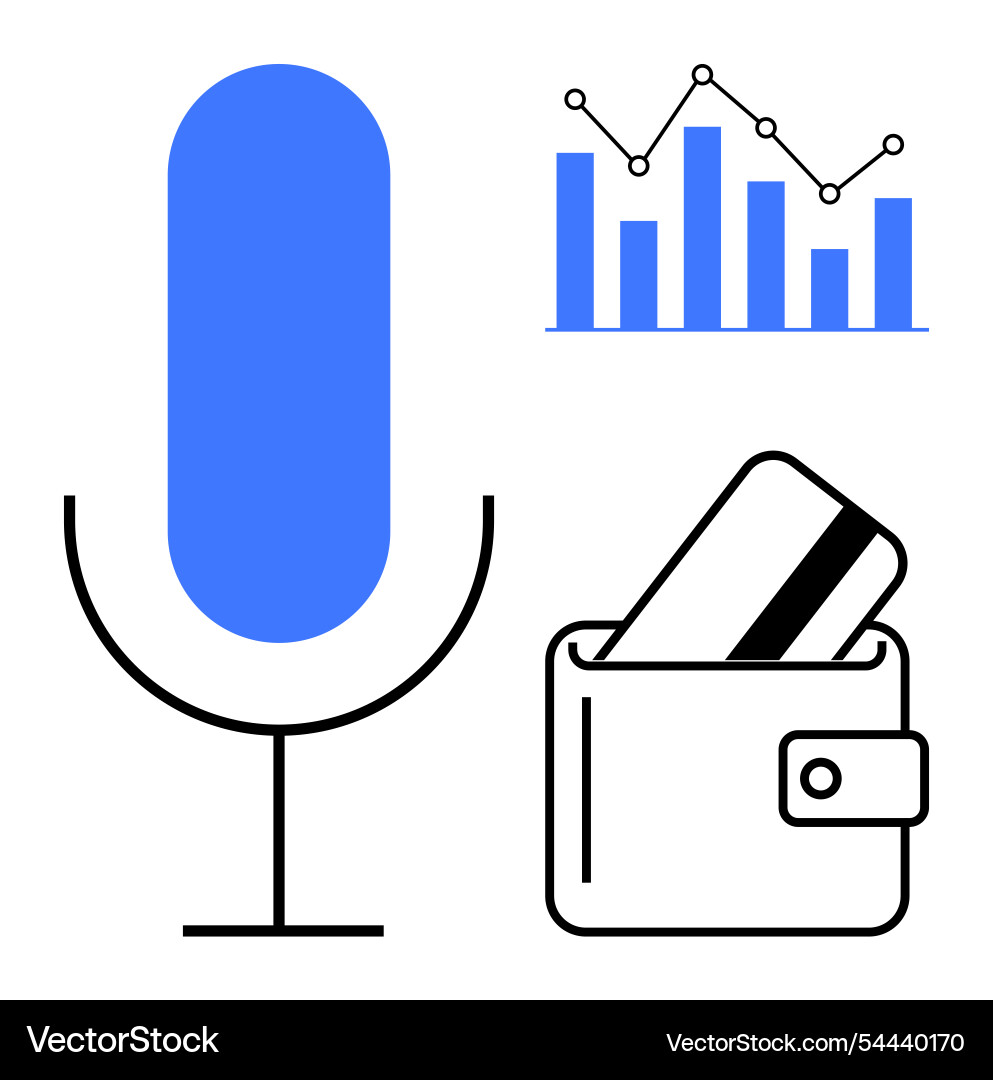 Digital integration microphone bar chart Vector Image
