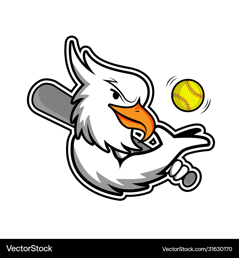 Eagle baseball sport logo template vector image