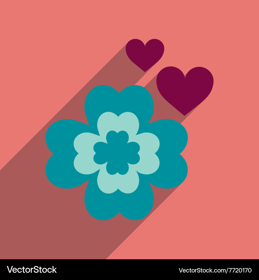 Flat web icon with long shadow clover vector image