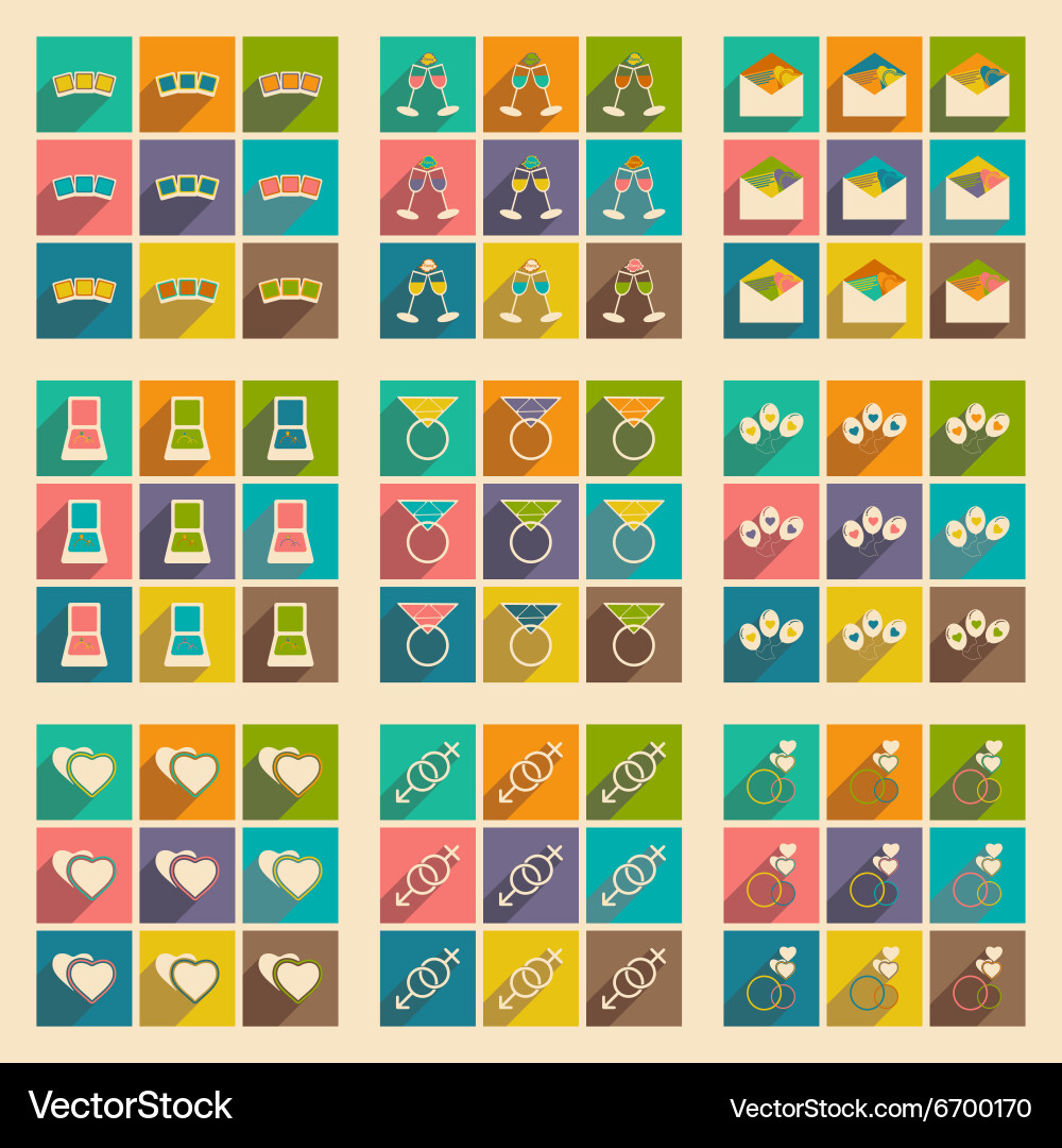 Flat with shadow concept and mobile application Vector Image