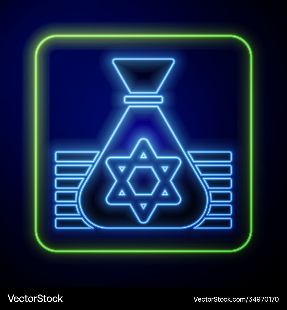 Glowing Neon Jisch Geldbeutel mit Stern david Glowing Neon Jisch Geldbeutel mit Stern david vektorbild