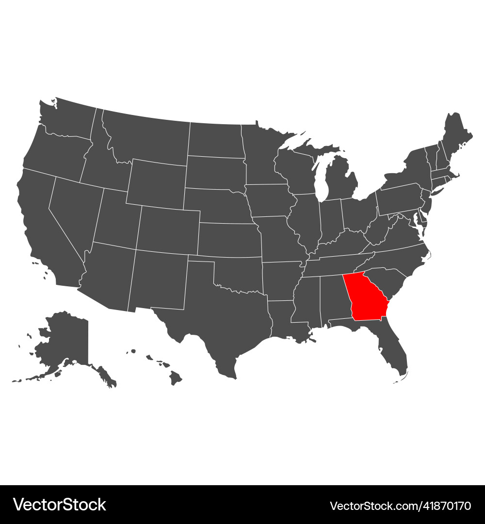 Map of the us state georgia high detailed vector image