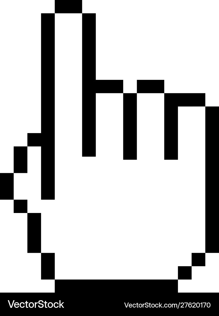 Mouse pointer black icon thumb button connection Mouse pointer black icon thumb button connection vector image