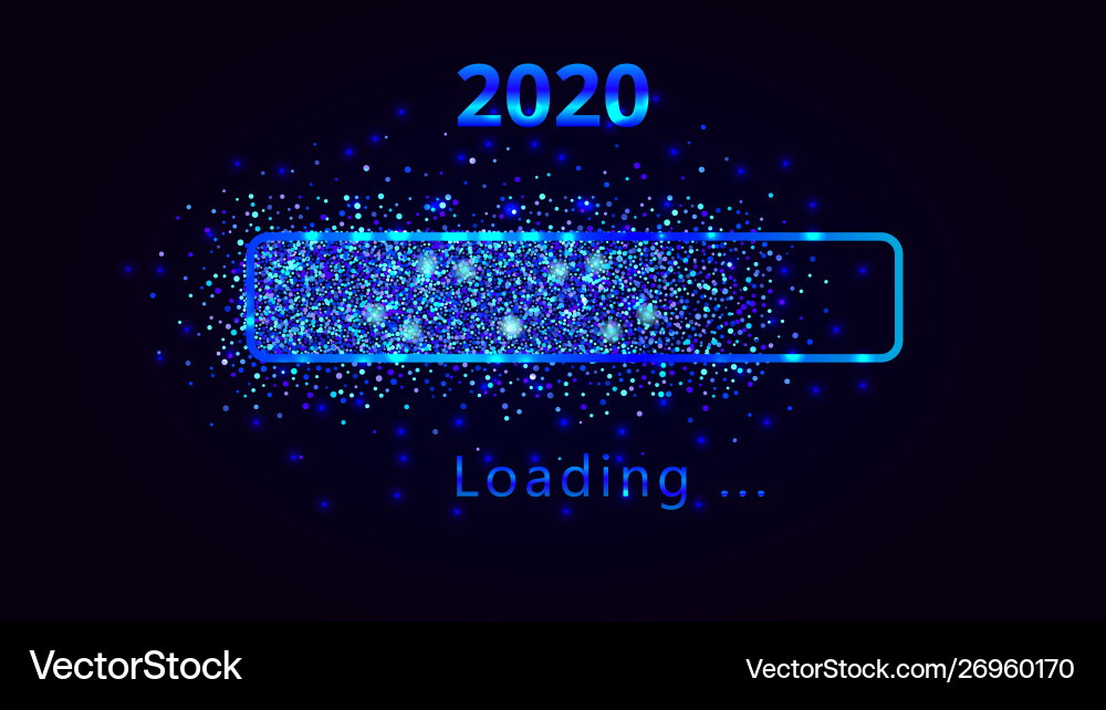 New year 2020 numbers with magic loading progress New year 2020 numbers with magic loading progress vector image