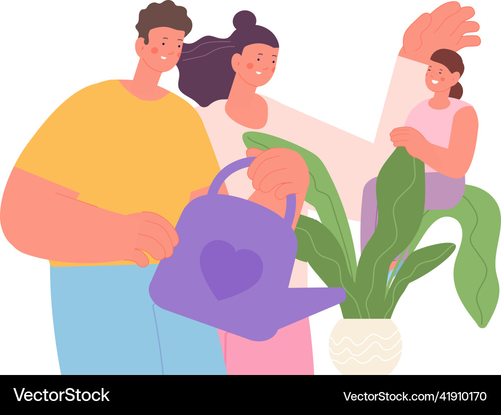 Parents grow child family care and live happy Parents grow child family care and live happy vector image