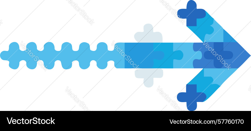 Pixelated block arrow for digital retro design vector image