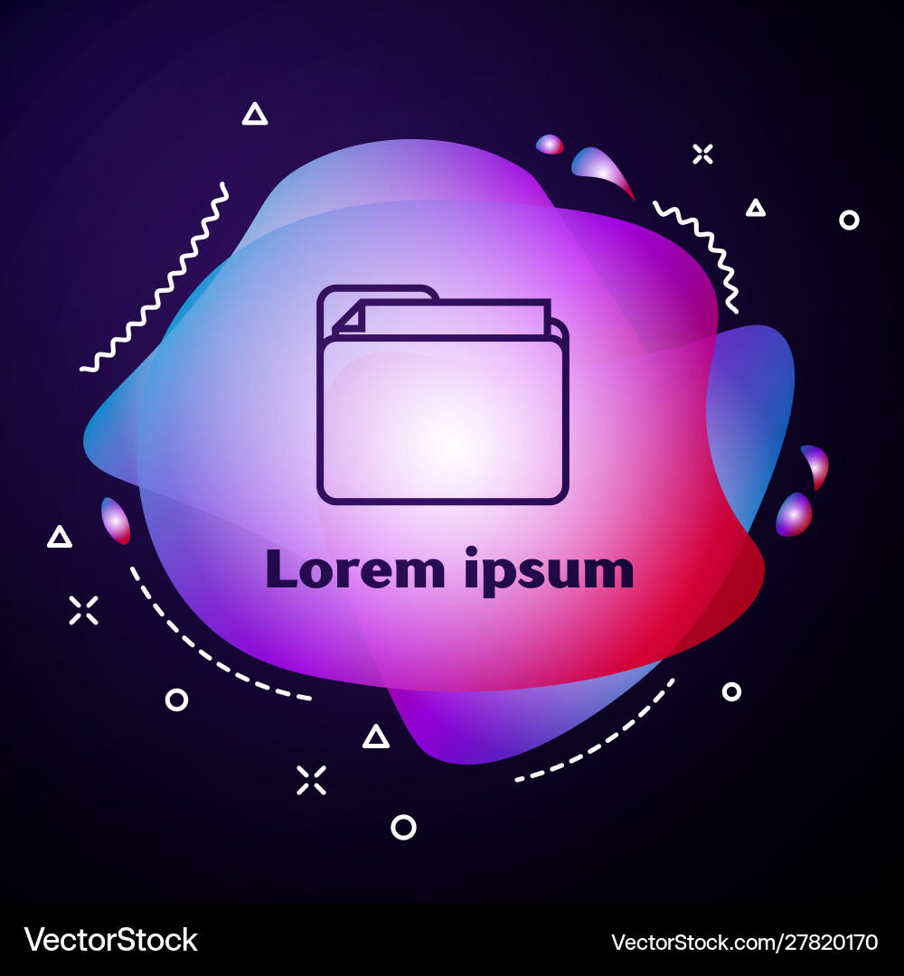 Purple line document folder icon isolated on dark Purple line document folder icon isolated on dark vector image