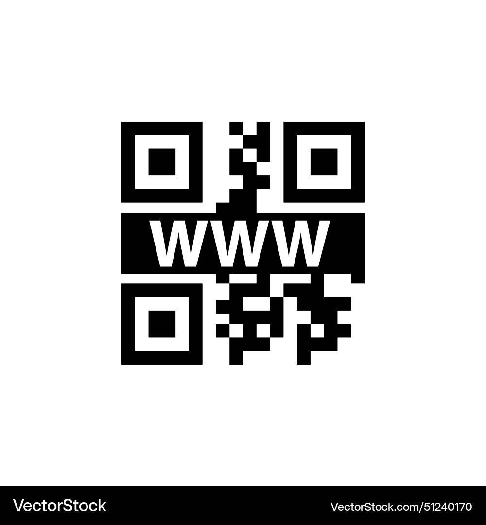 Qr code link to site flat icon Royalty Free Vector Image