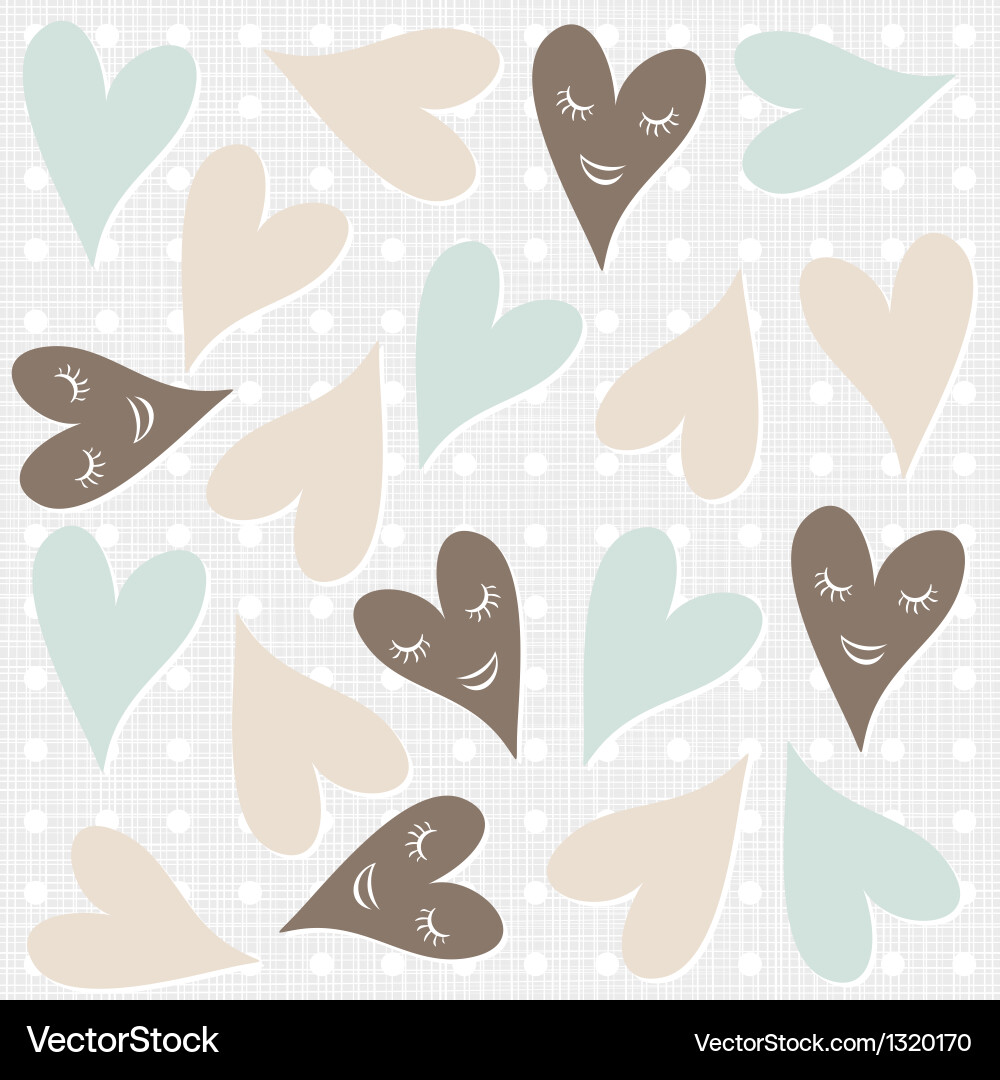 Retro Heart Pattern Background vector image