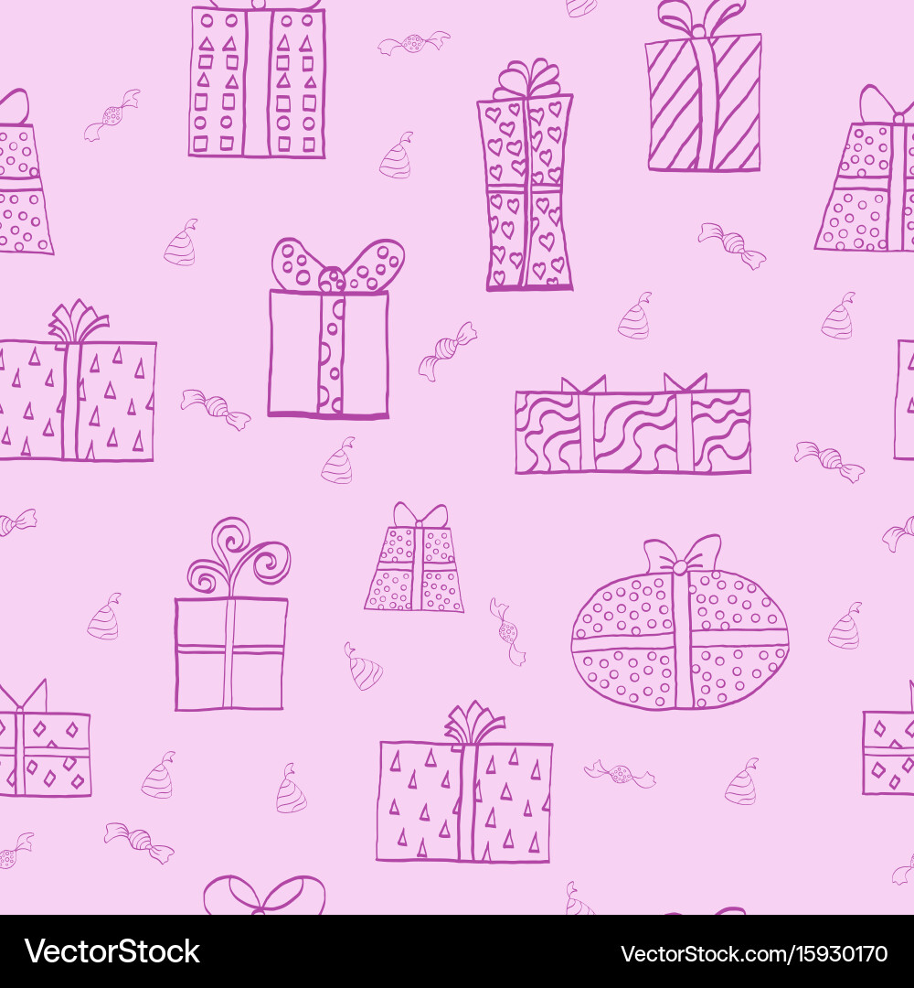 Seamless pattern with present boxes vector image