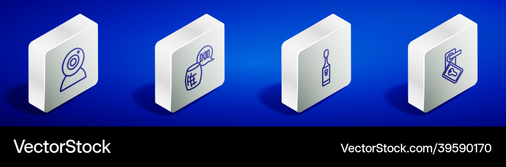 Set isometric line web camera voice assistant Set isometric line web camera voice assistant Vector Image