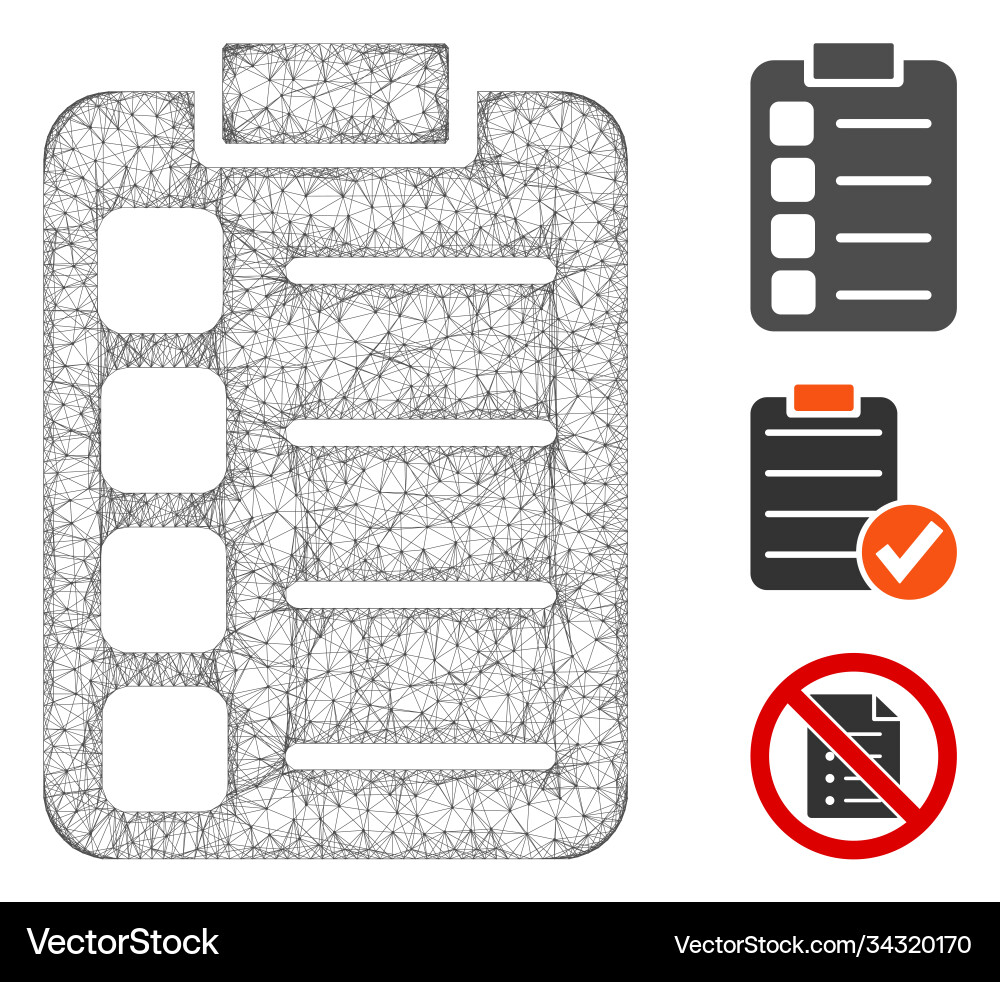 Tasks polygonal web mesh vector image