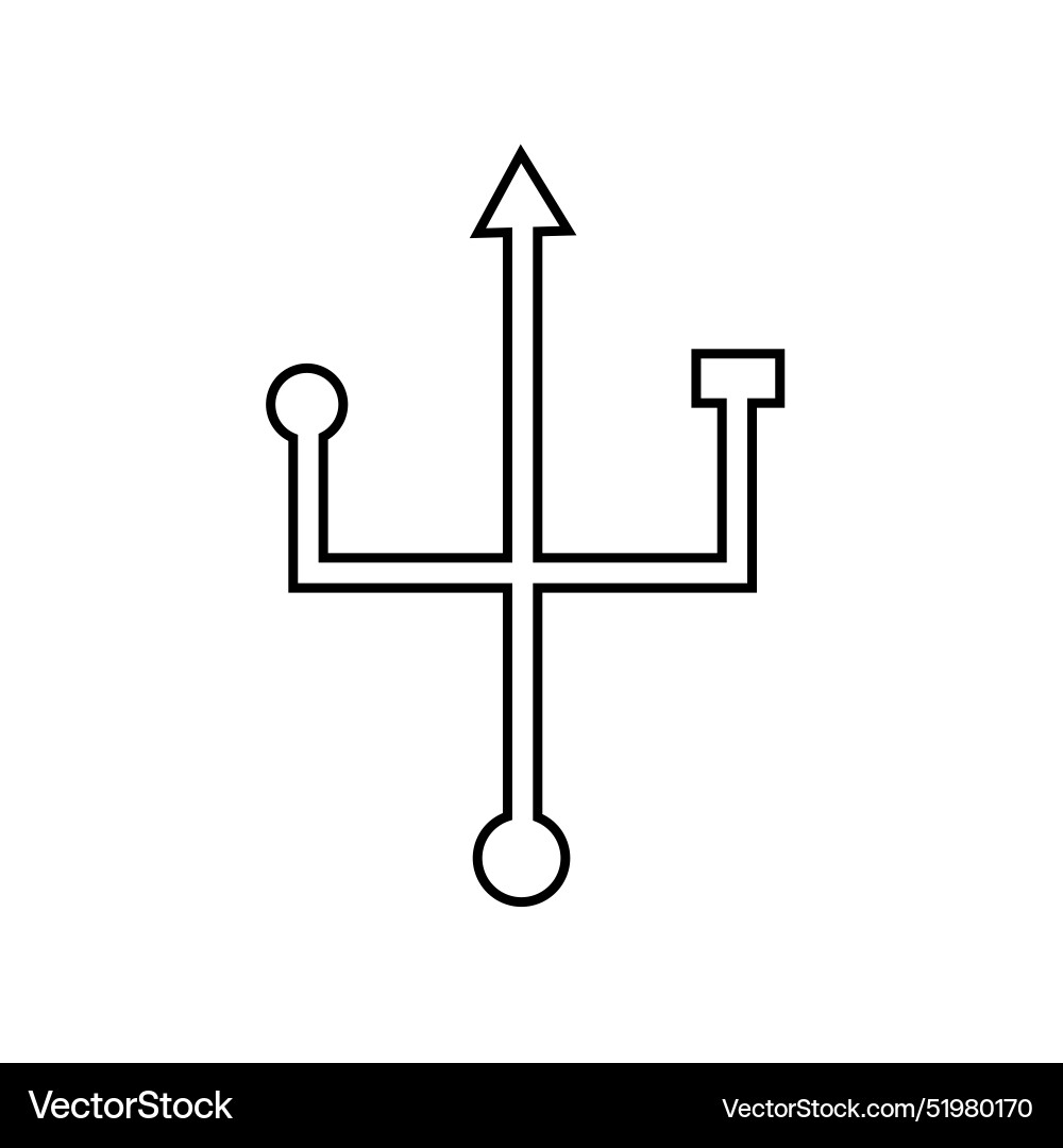 Usb icon in flat style with background Vector Image