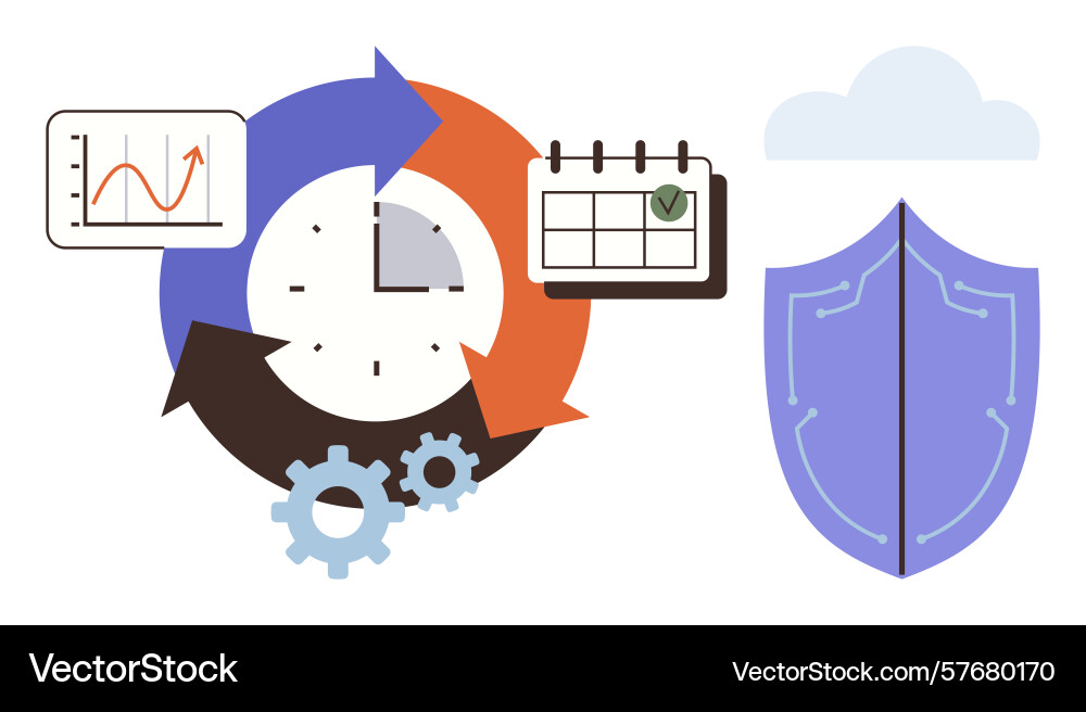 Workflow-Optimierung mit Zeitsicherheit Workflow-Optimierung mit Zeitsicherheit vektorbild