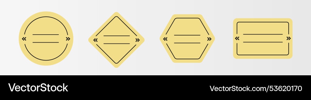 Yellow blank collection of empty quote frames vector image