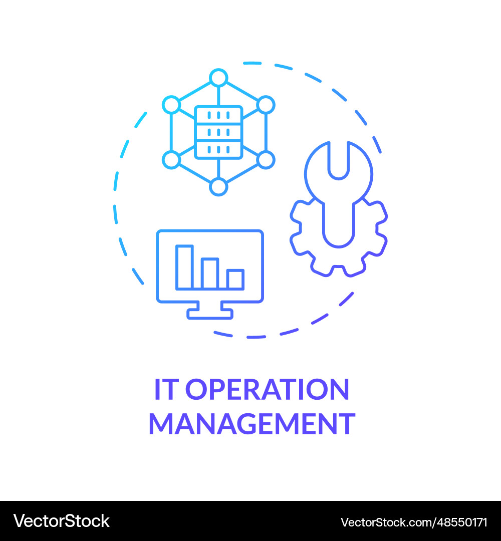 2d thin linear gradient it operation management 2d thin linear gradient it operation management vector image