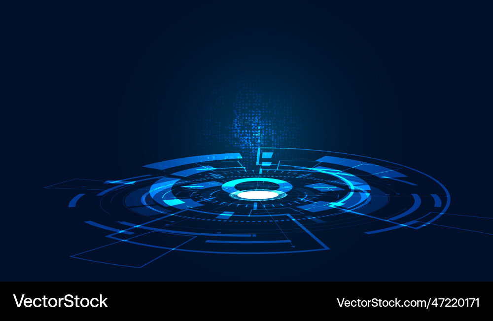 Abstract circle digital circuit concept light Abstract circle digital circuit concept light Vector Image