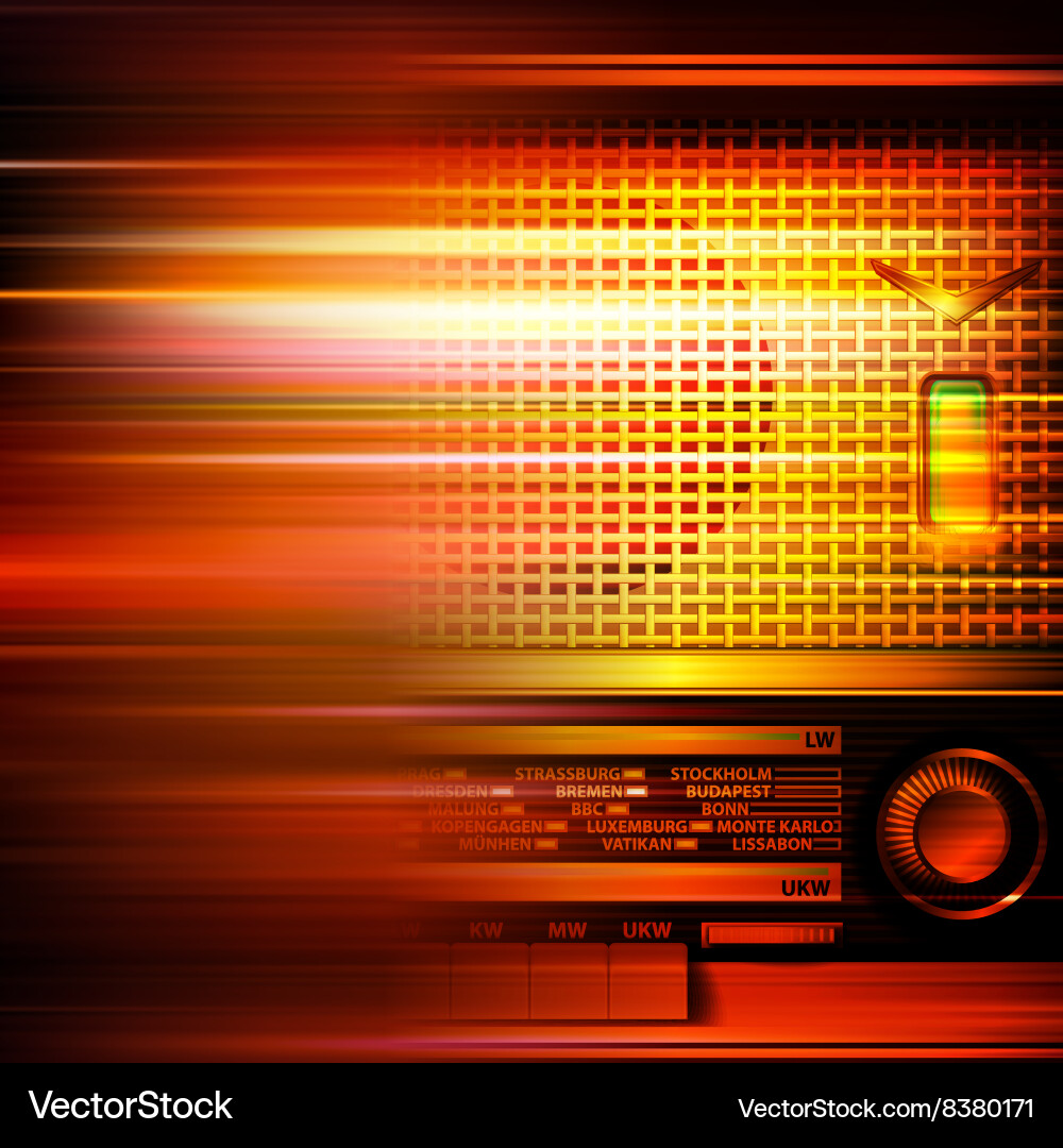 Abstract red blur music background with retro Vector Image