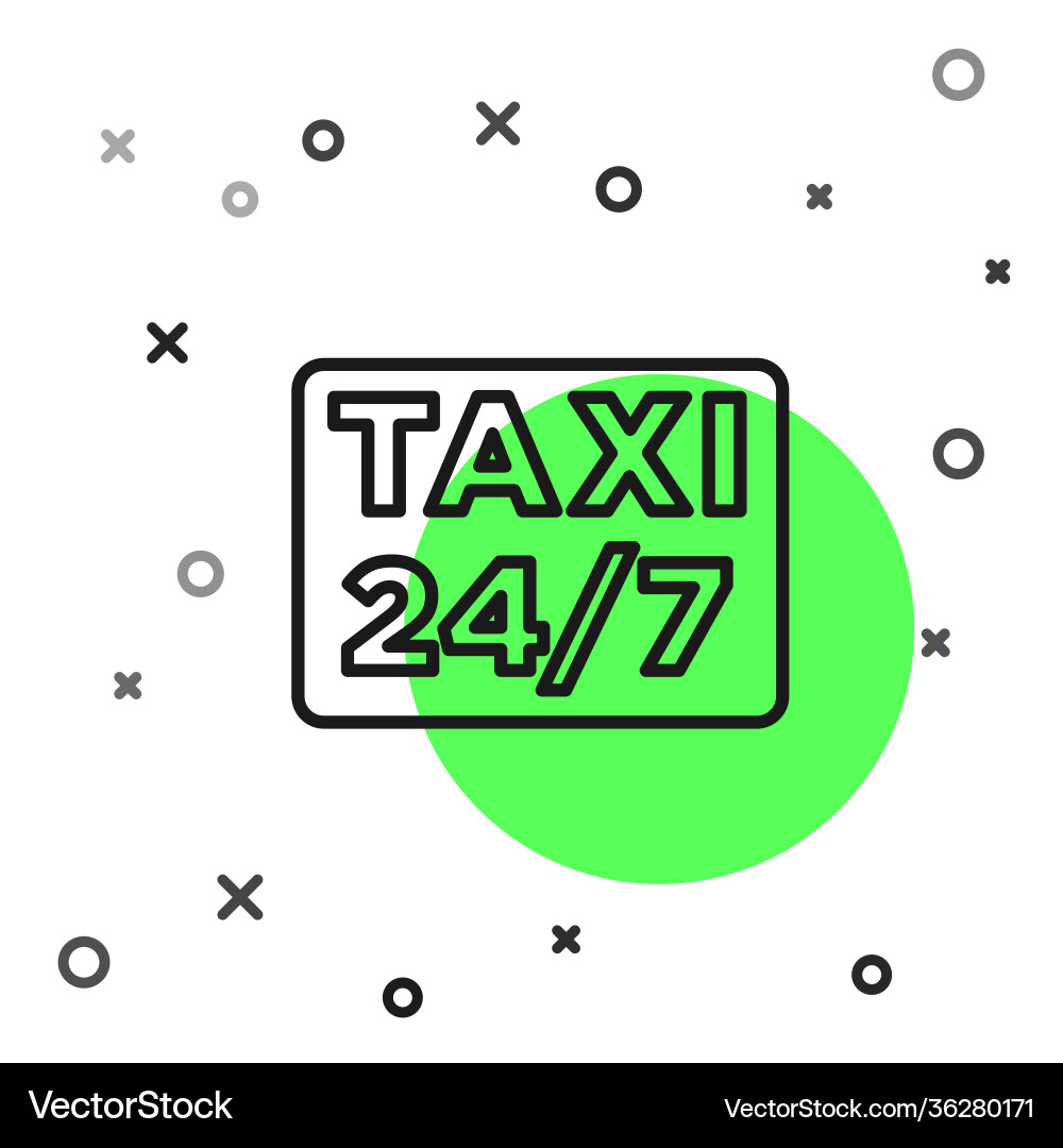 Black line map pointer with taxi icon isolated Black line map pointer with taxi icon isolated vector image