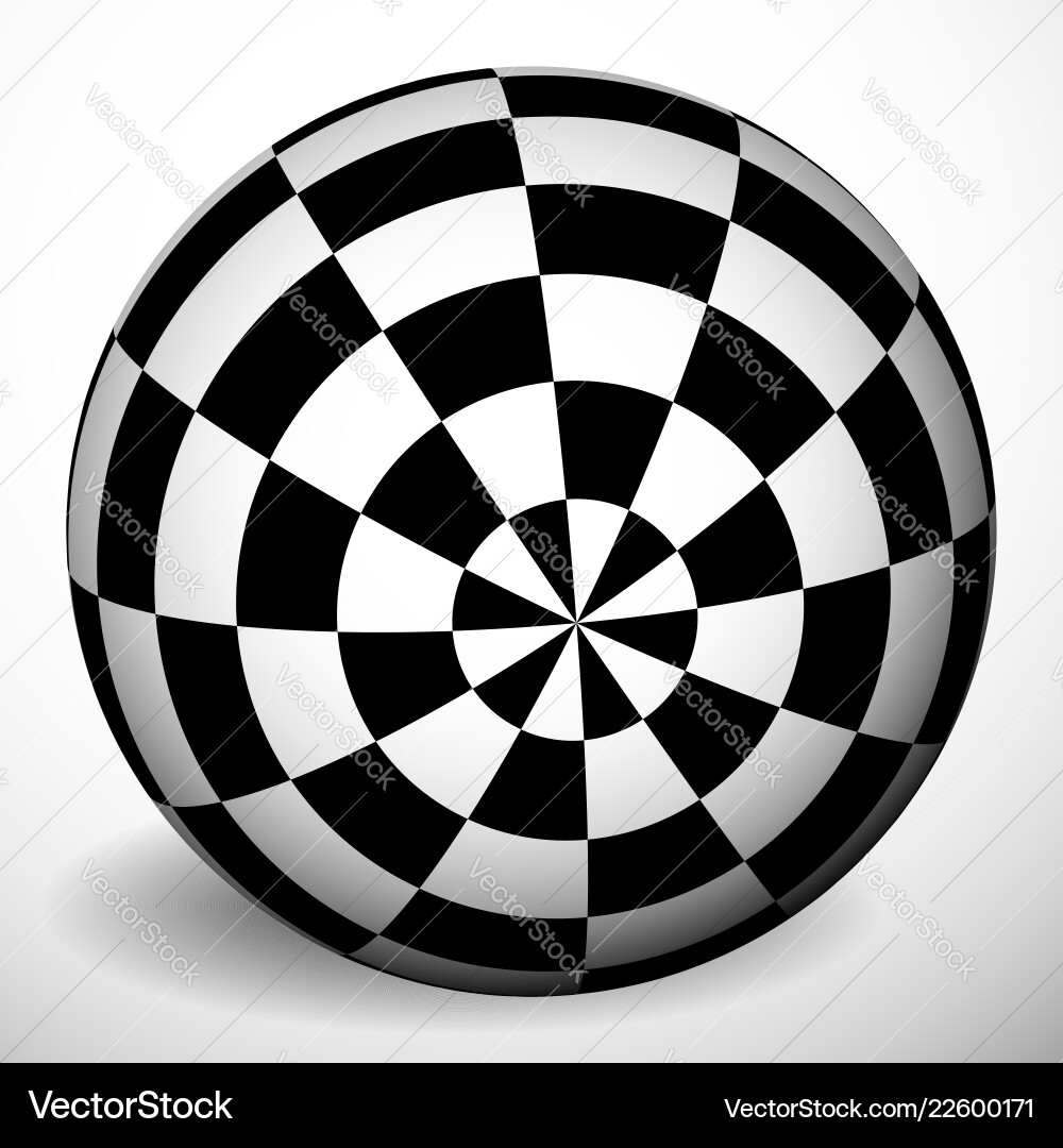 Checkered 3d sphere with shading and shadow orb Checkered 3d sphere with shading and shadow orb vector image