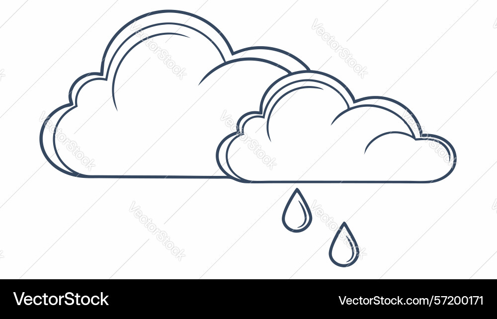 Cloud with rain dropping weather indicator design vector image
