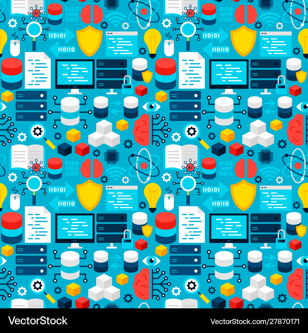 Data science tile pattern Data science tile pattern vector image