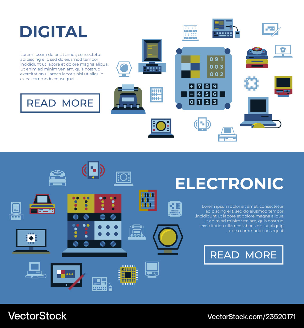 Digital personal computer timeline Digital personal computer timeline vector image
