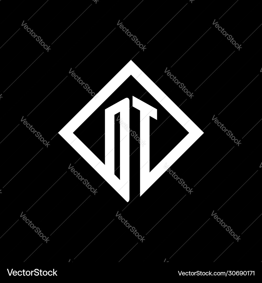 Dt logo monogram with square rotate style design Dt logo monogram with square rotate style design vector image