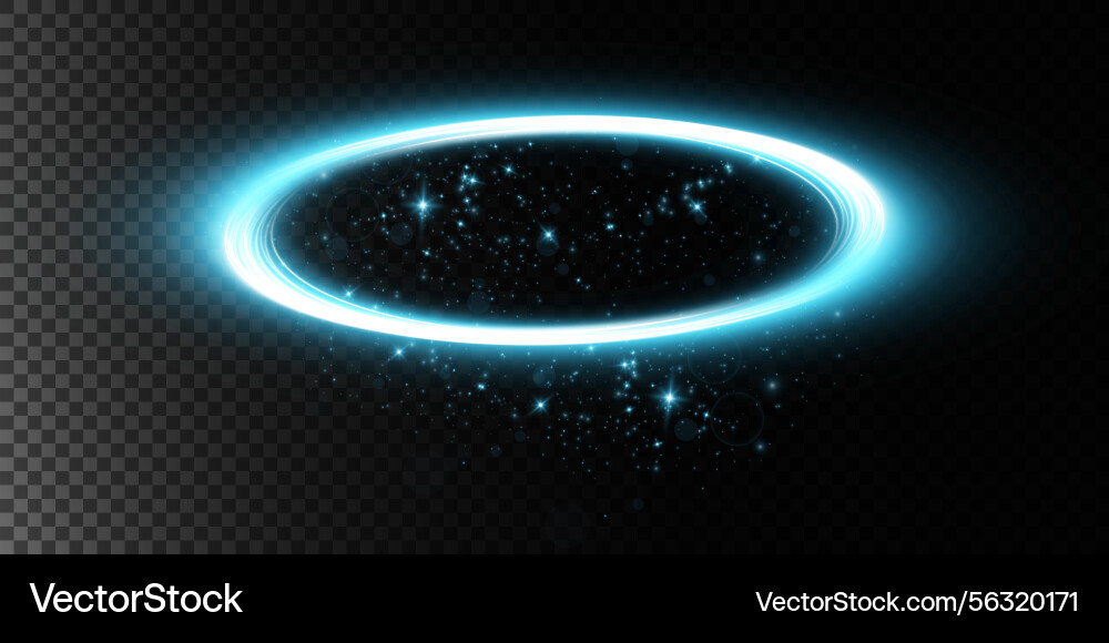 Glow Halo Effect with Sparkling Particles Vector Image