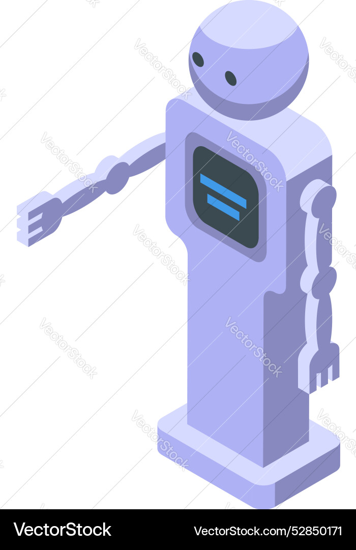 Humanoid robot making gesture isometric view Vector Image