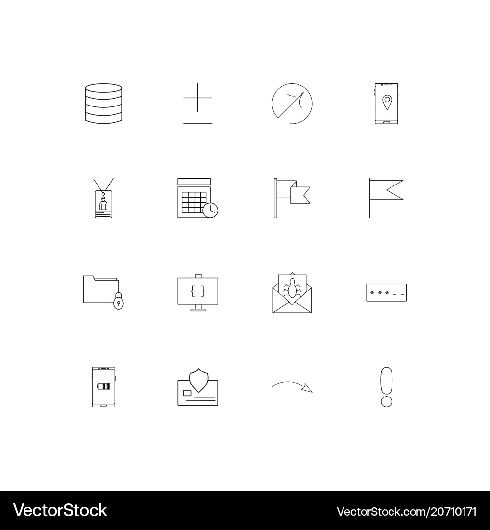 Internet technologies simple linear icons set vector image