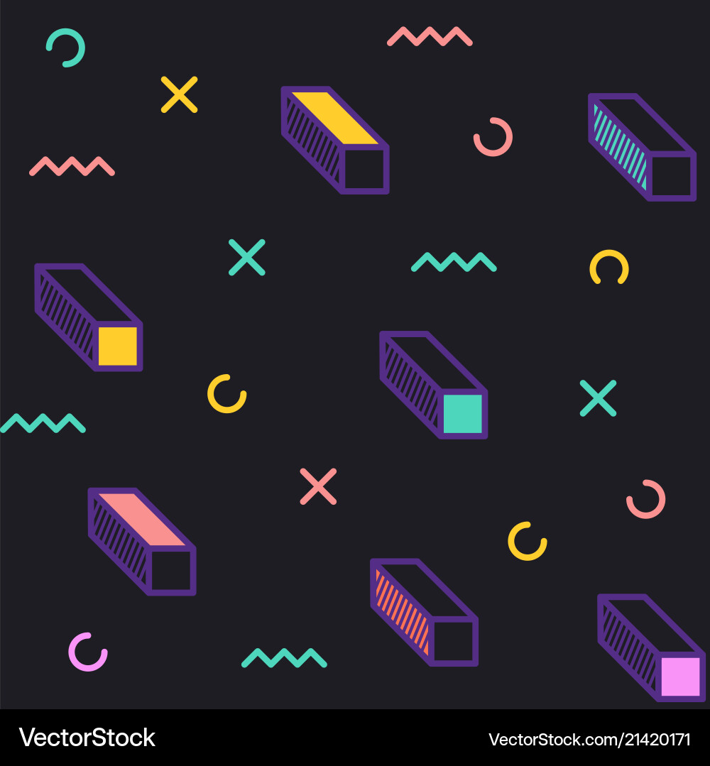 Memphis Style Geometric Pattern Royalty Free Vector Image