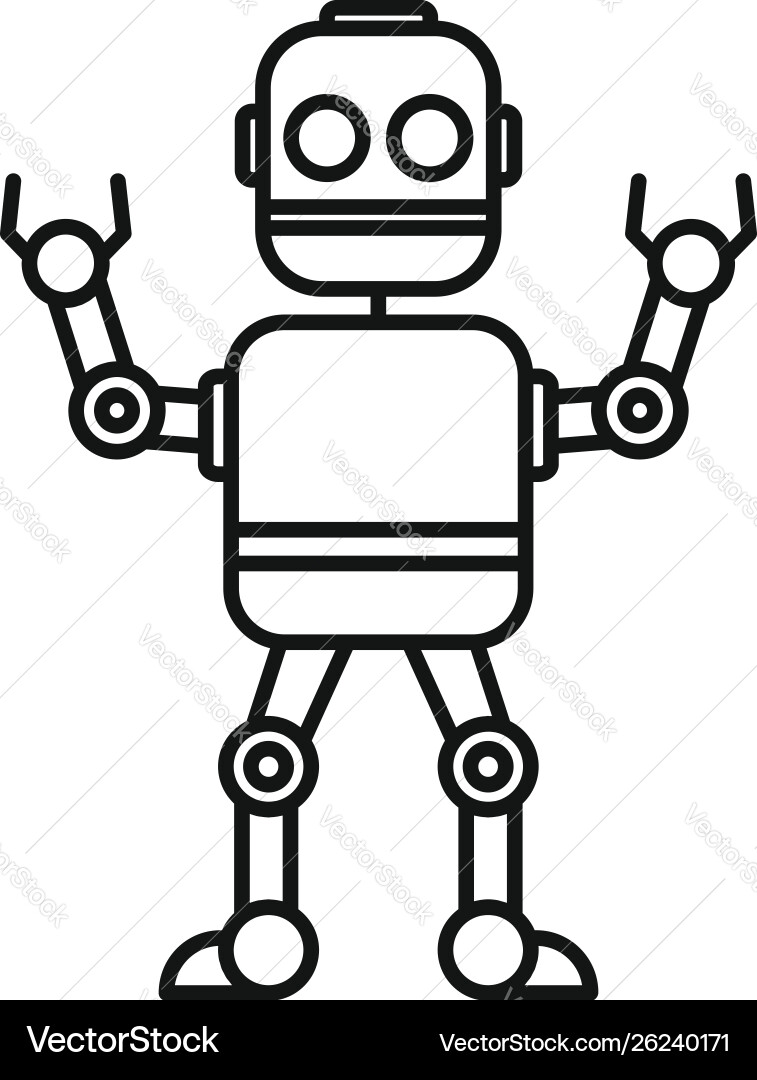 Old robot icon outline style Old robot icon outline style vector image
