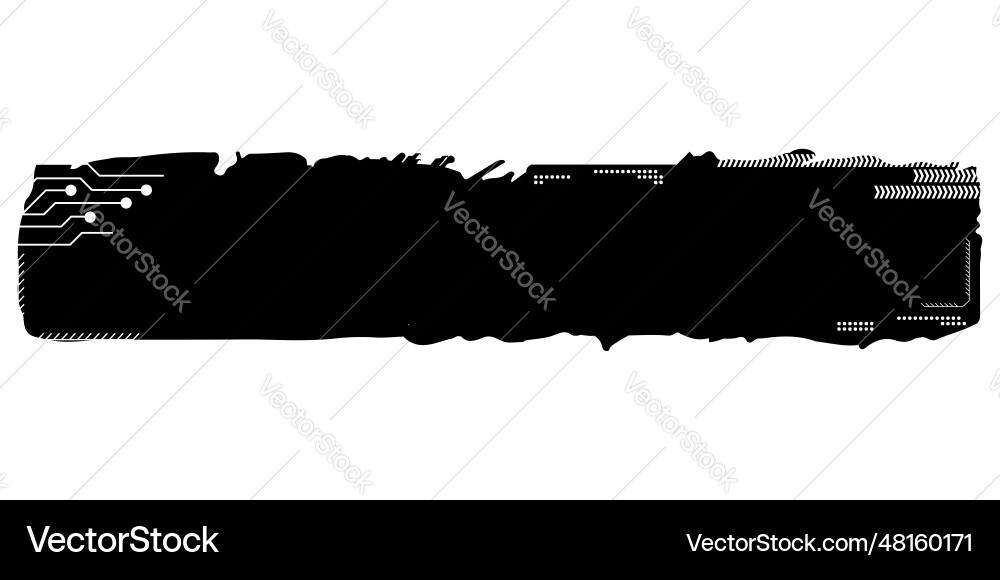 Rectangular design element silhouette in tech vector image
