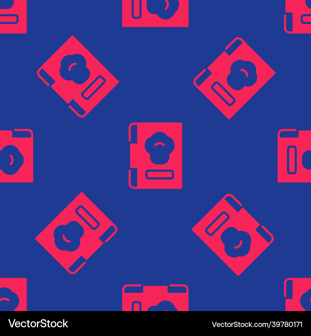 Red cookbook icon isolated seamless pattern Red cookbook icon isolated seamless pattern vector image