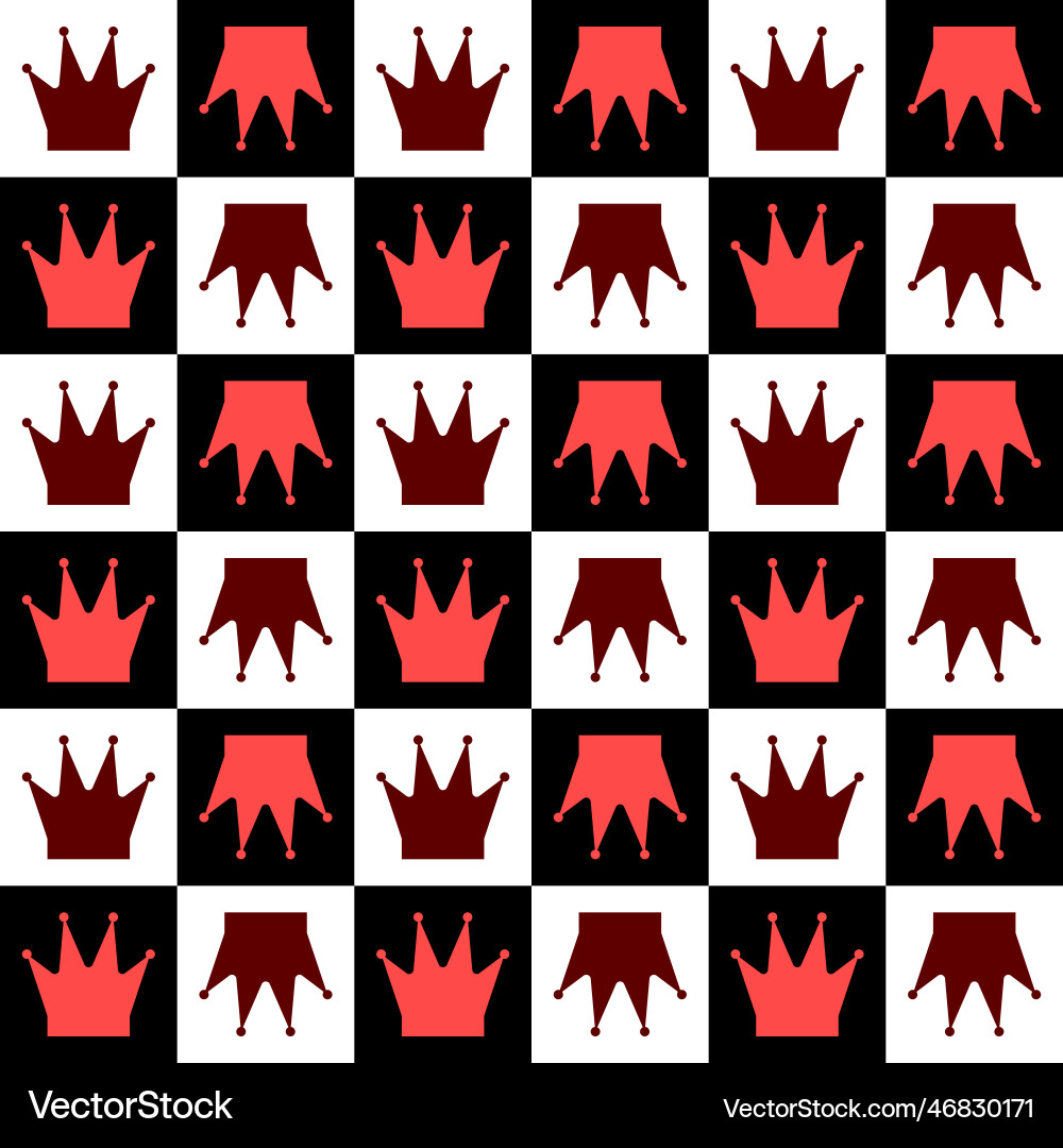Seamless pattern with chess queen endless Seamless pattern with chess queen endless vector image