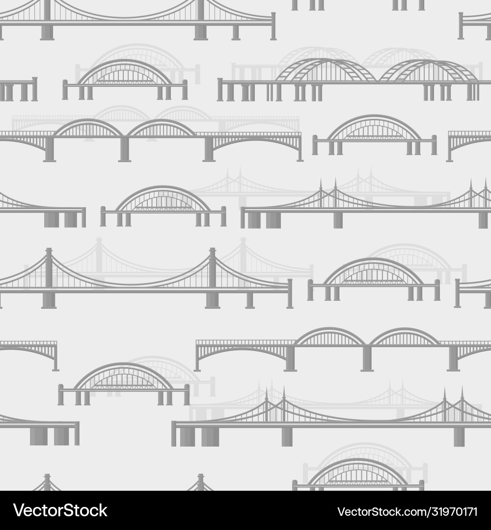 Seamless pattern with different bridges Seamless pattern with different bridges vector image