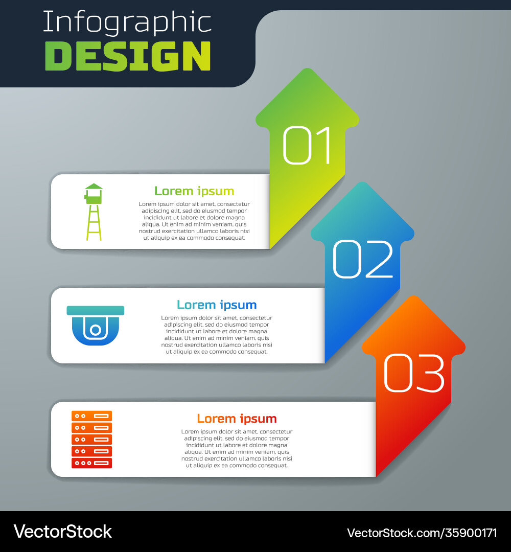 Set watch tower motion sensor and server data Set watch tower motion sensor and server data vector image