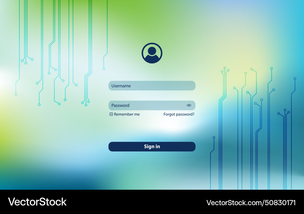 Ui secure sign in window design abstract vector image