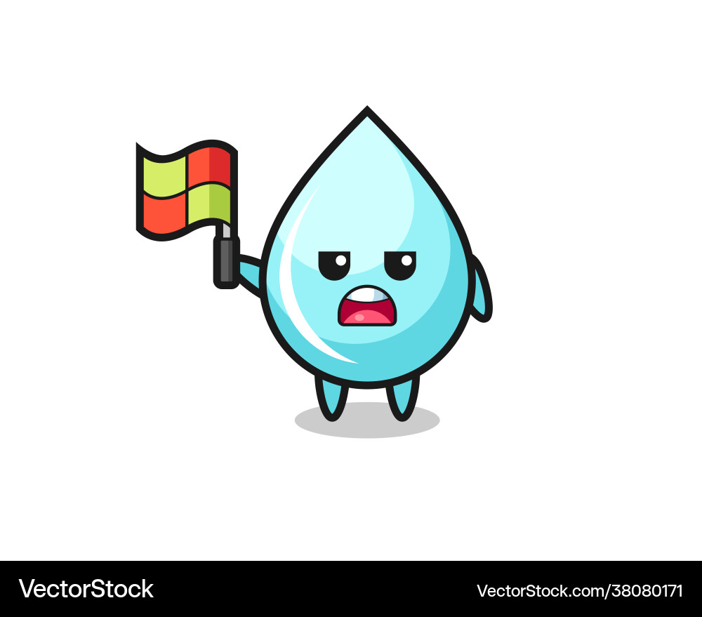 Water drop character as line judge putting Water drop character as line judge putting vector image