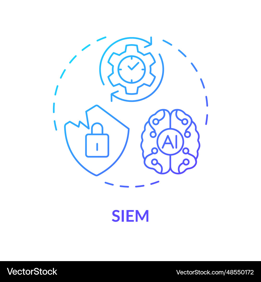 2d thin linear gradient siem icon vector image