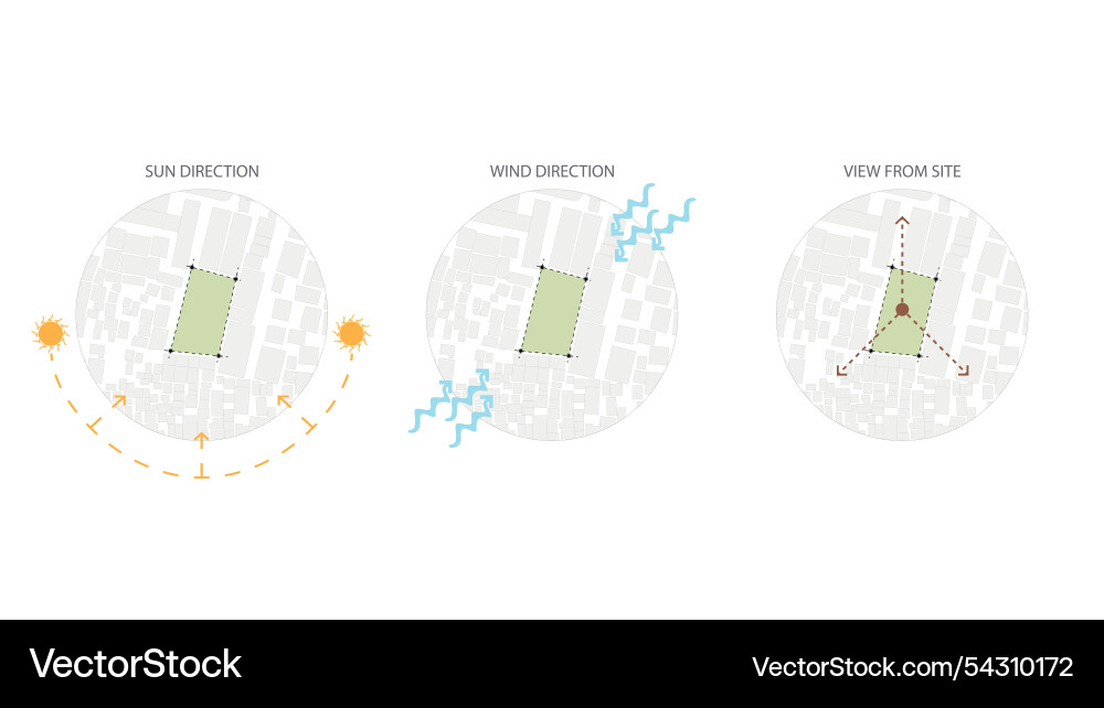 Architecture site analysis symbol icon element Architecture site analysis symbol icon element vector image