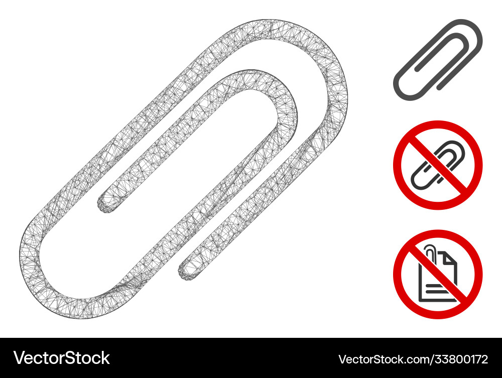 Attach paperclip polygonal web mesh Attach paperclip polygonal web mesh vector image