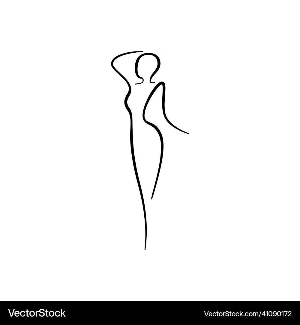 Beauty woman line body silhouette model female Beauty woman line body silhouette model female vector image