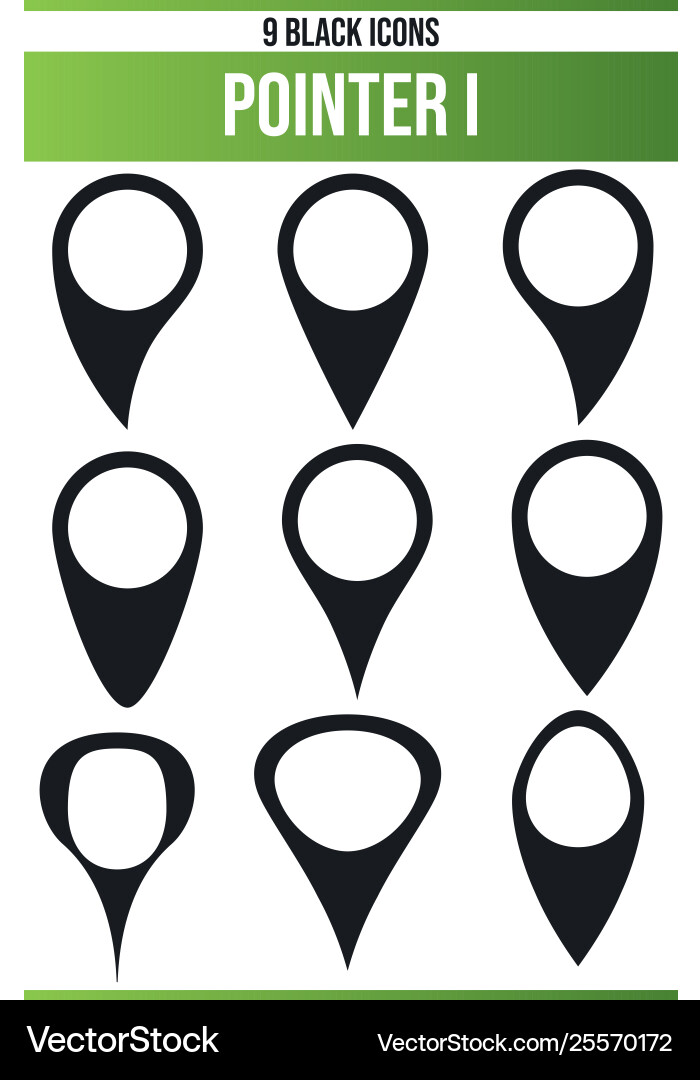 Black icon set pointer i vector image