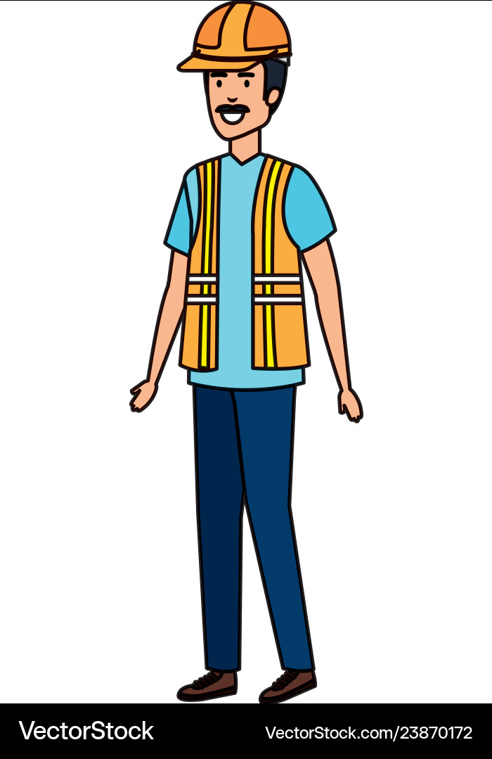 Builder constructor with helmet Builder constructor with helmet Vector Image